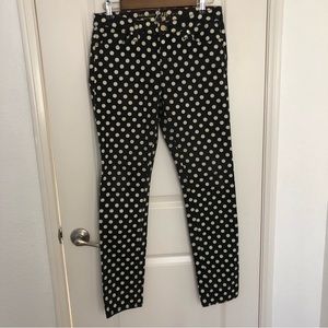 Kate Spade Polka Dot Skinny Jeans thick Broome street denim black white Sz 28